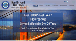 Desktop Screenshot of handinhandbailbonds.com